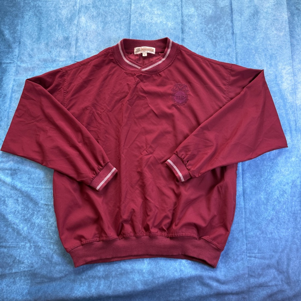 Vintage AKWA Teamsters Union Windbreaker Pullover Mens Large Maroon Made in USA